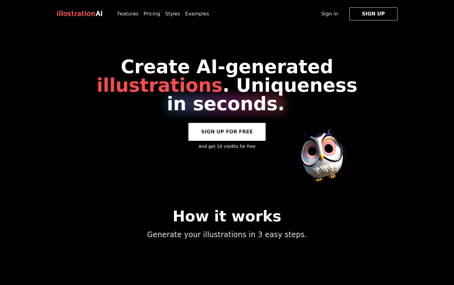 illostrationAI 页面快照